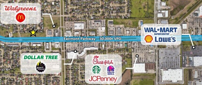 4569 Fairmont Pkwy, Pasadena, TX à vendre - Aérien – Image 2 sur 2