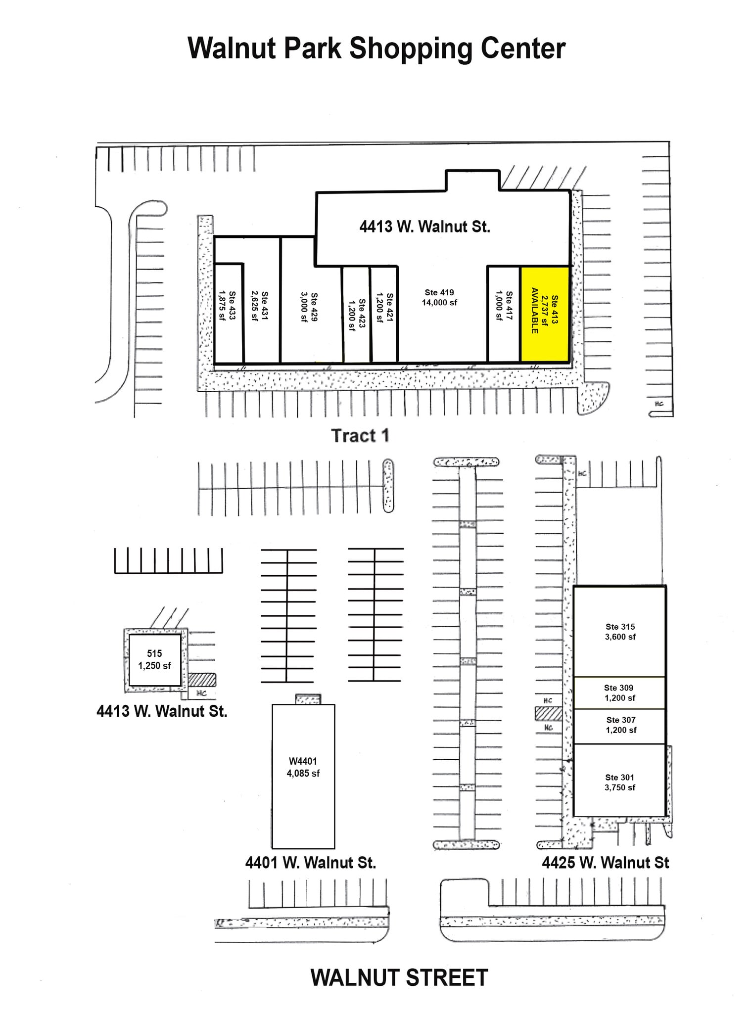 4413-4425 W Walnut St, Garland, TX à louer Plan de site– Image 1 sur 1