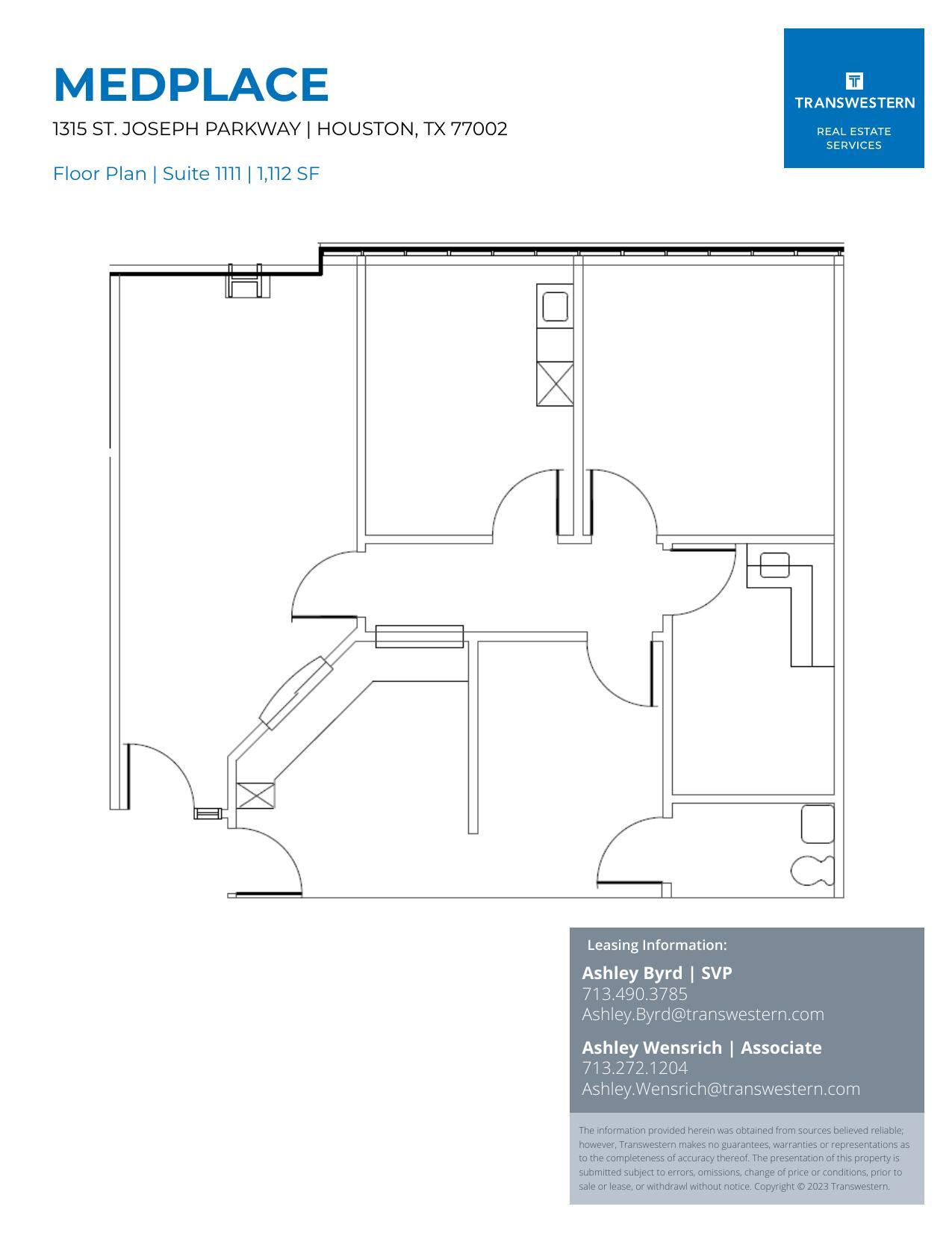 1315 St Joseph Pky, Houston, TX à louer Plan d’étage– Image 1 sur 2