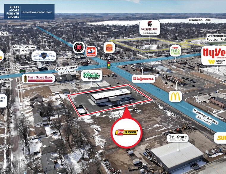 1426 N Humiston Ave, Worthington, MN à vendre - Aérien – Image 3 sur 7