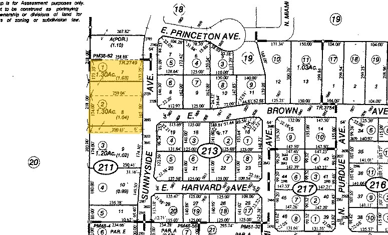 2747 N Sunnyside Ave, Fresno, CA à vendre - Plan cadastral – Image 2 sur 2