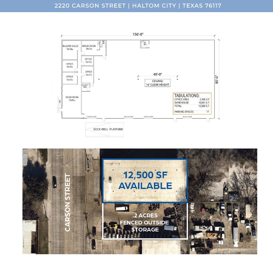 2220 Carson St, Haltom City, TX à louer Plan d’étage– Image 1 sur 1