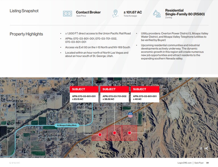 NWC Pioneer Rd. & Cottonwood Ave.w w, Overton, NV à vendre - Photo de l’immeuble – Image 2 sur 3