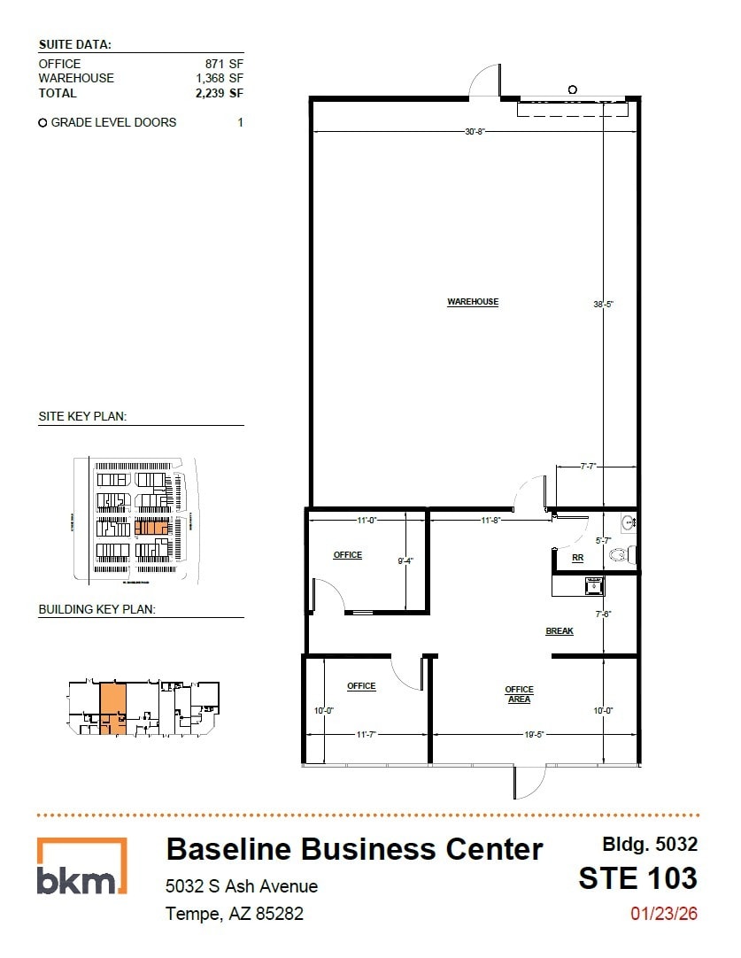 5024 S Ash Ave, Tempe, AZ à louer Plan d’étage– Image 1 sur 5