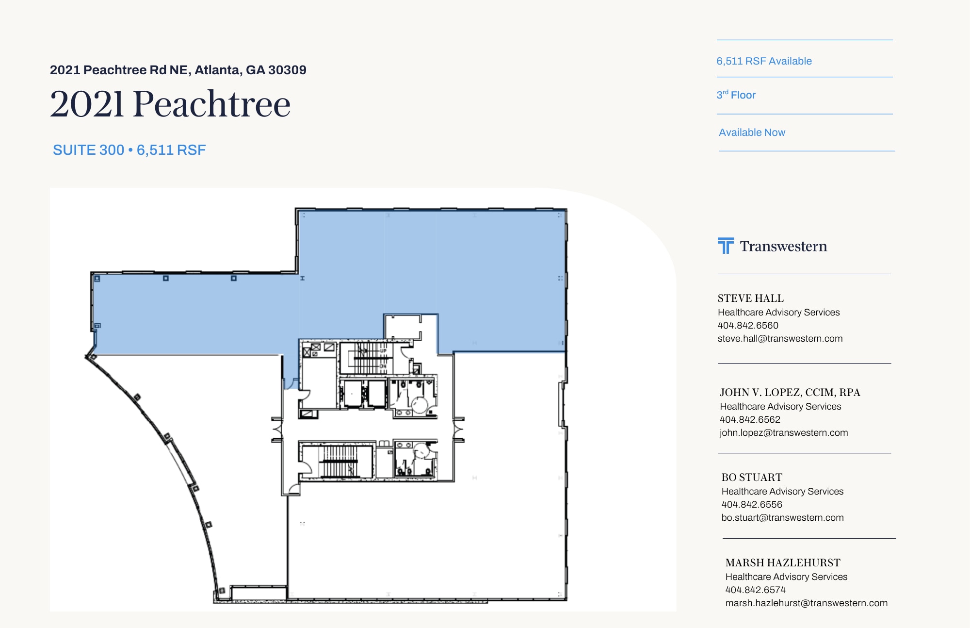 2021 Peachtree Rd, Atlanta, GA à louer Plan d’étage– Image 1 sur 1