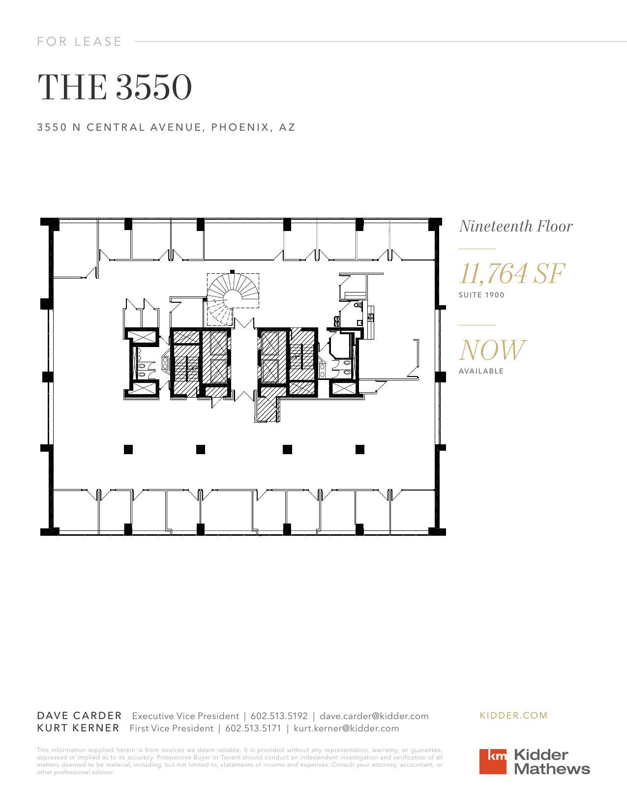 3550 N Central Ave, Phoenix, AZ à louer Plan d’étage– Image 1 sur 1
