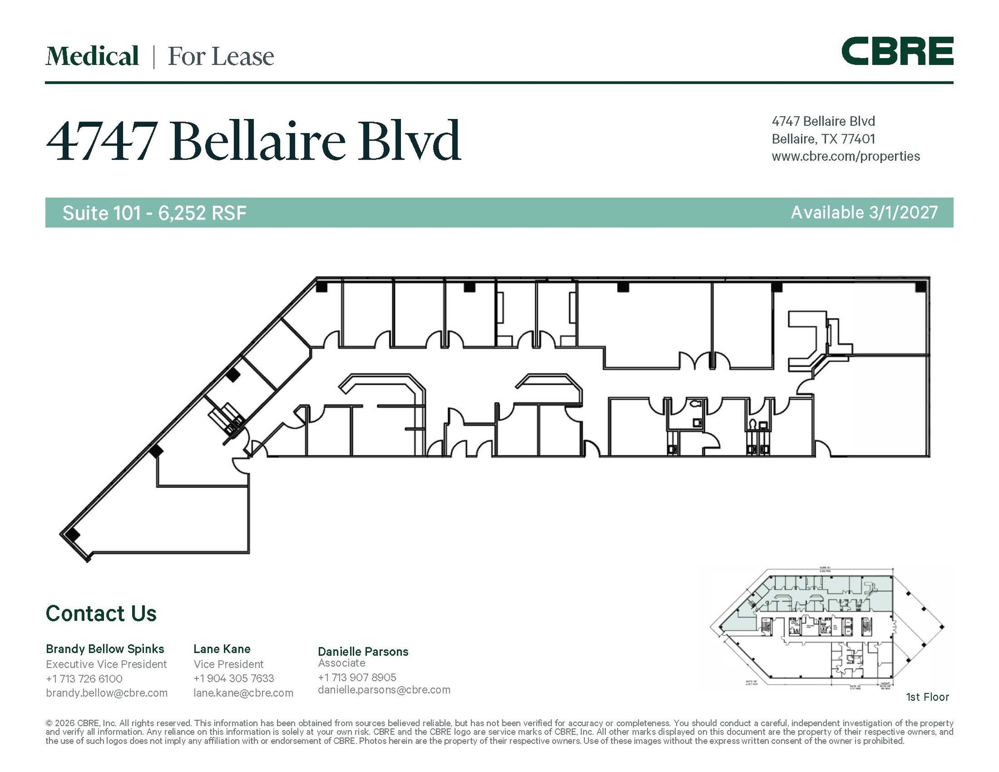 4747 Bellaire Blvd, Bellaire, TX à louer Plan d’étage– Image 1 sur 1
