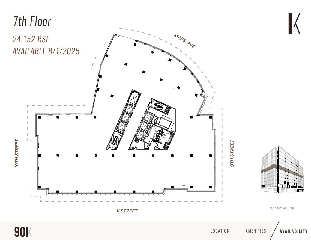 901 K St NW, Washington, DC à louer Plan d’étage– Image 1 sur 1