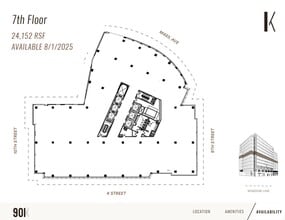 901 K St NW, Washington, DC à louer Plan d’étage– Image 1 sur 1
