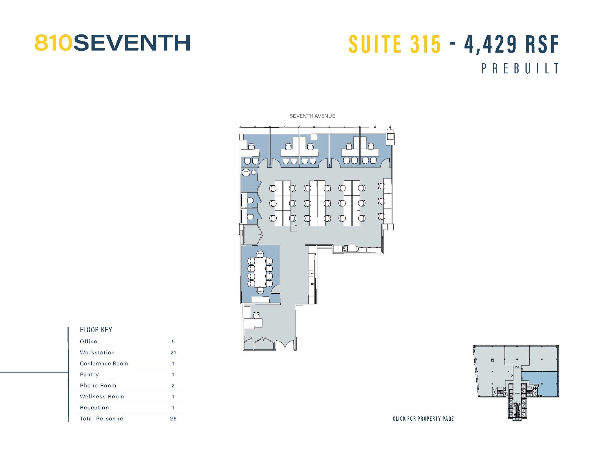 810 Seventh Ave, New York, NY à louer Plan d’étage– Image 1 sur 1