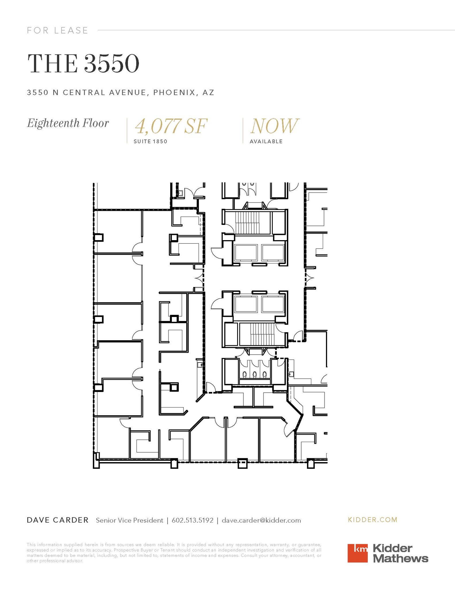 3550 N Central Ave, Phoenix, AZ à louer Plan d’étage– Image 1 sur 2