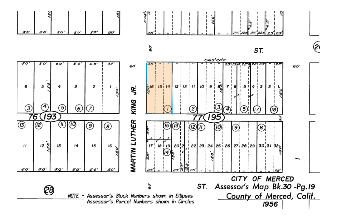2228 Martin Luther King Jr Way, Merced, CA à vendre Plan cadastral– Image 1 sur 2