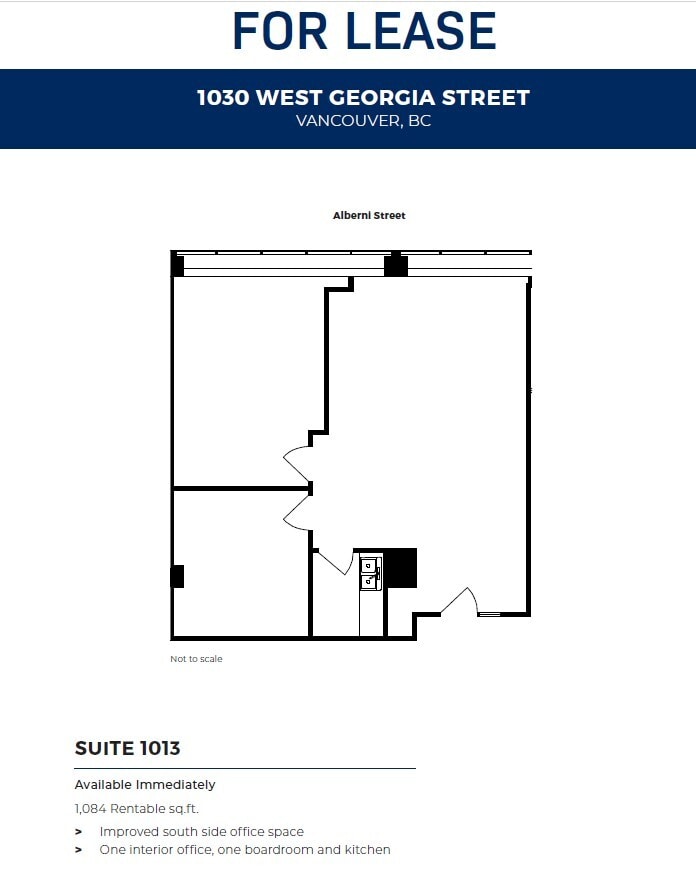 1030 W Georgia St, Vancouver, BC à louer Plan d’étage– Image 1 sur 1