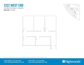 3322 West End Ave, Nashville, TN à louer Plan d’étage– Image 1 sur 1