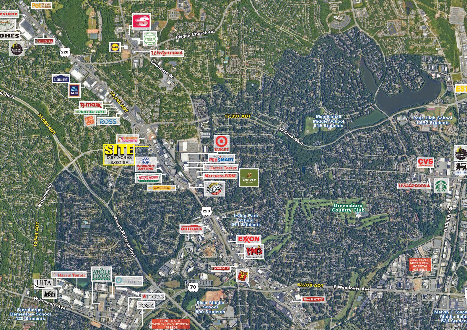 2517 Battleground Ave, Greensboro, NC à louer Photo de l’immeuble– Image 1 sur 7