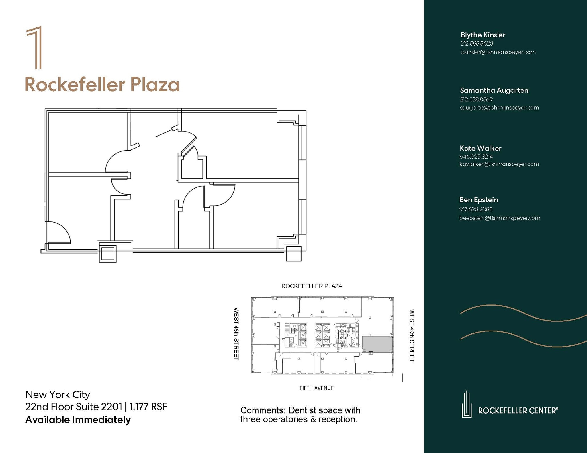 1 Rockefeller Plaza, New York, NY à louer Plan d’étage– Image 1 sur 1