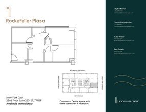 1 Rockefeller Plaza, New York, NY à louer Plan d’étage– Image 1 sur 1