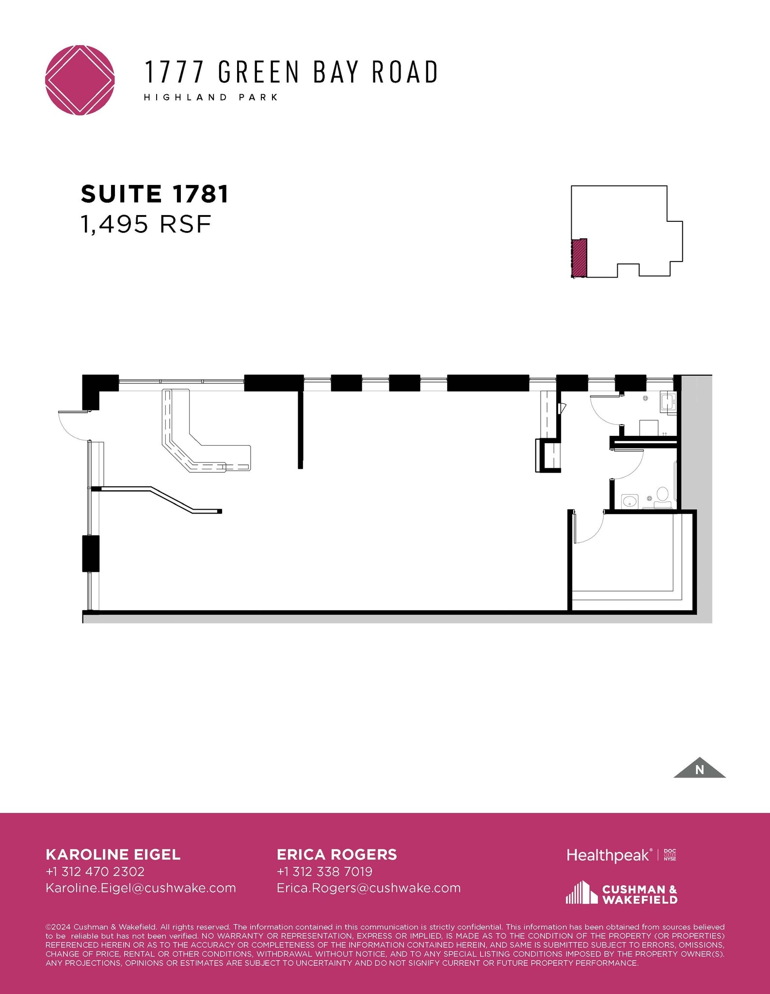 1729-1789 Green Bay Rd, Highland Park, IL à louer Plan d’étage– Image 1 sur 9