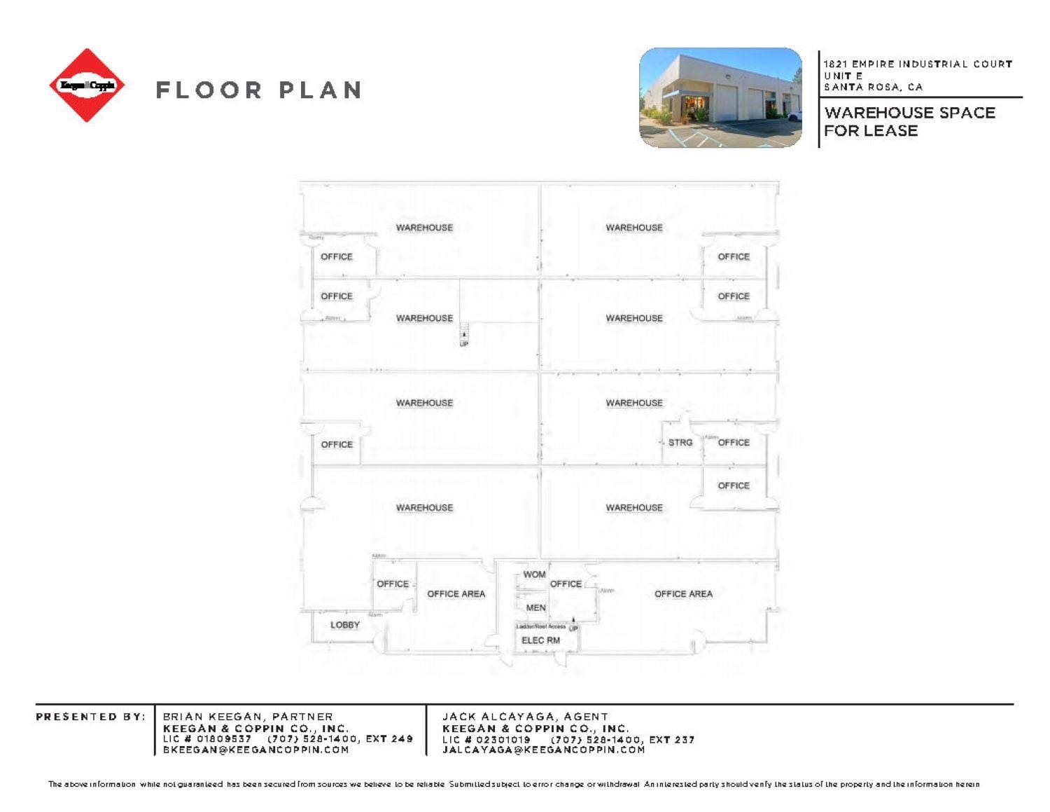 1821 Empire Industrial Ct, Santa Rosa, CA à louer Plan d’étage– Image 1 sur 1