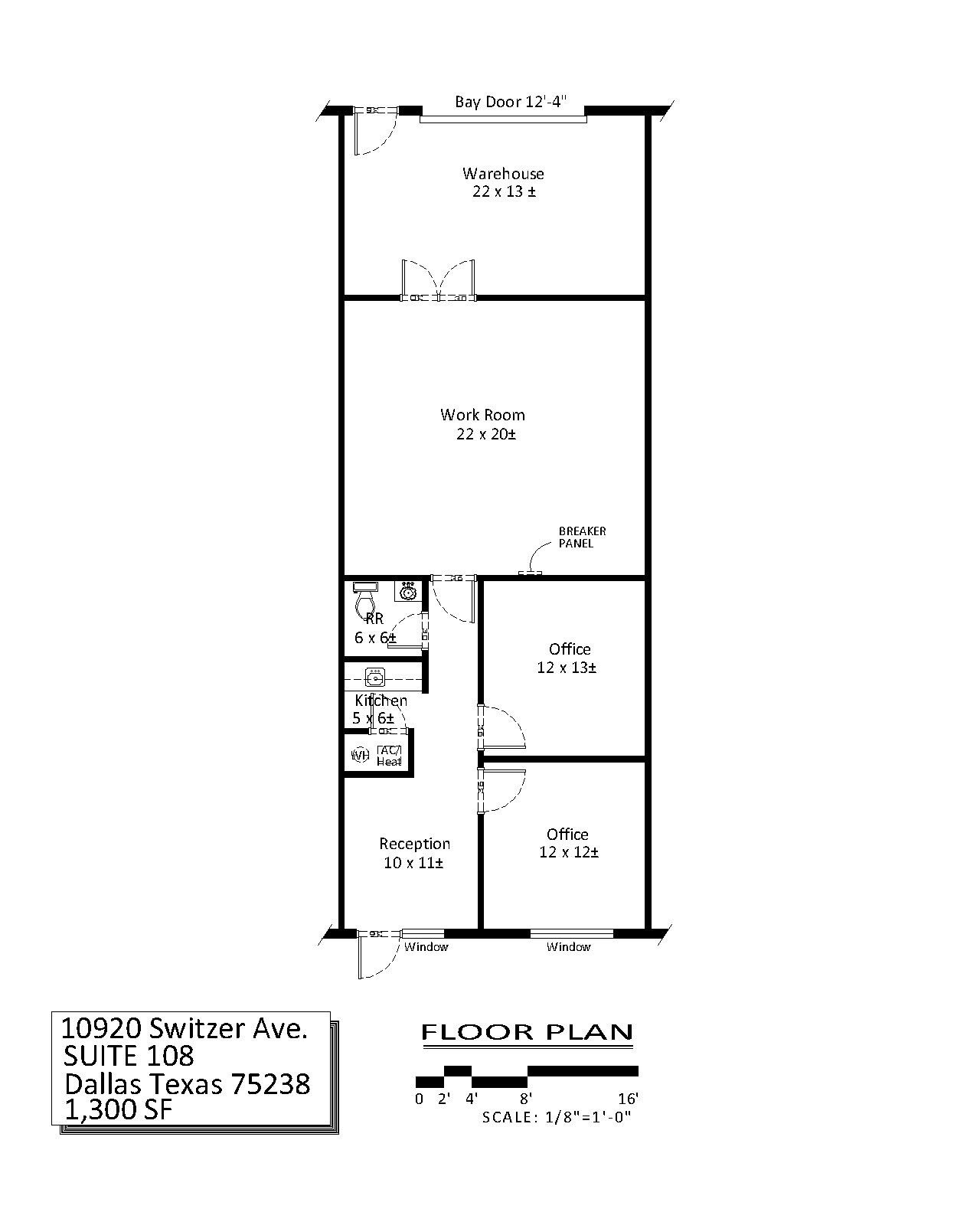 10930 Switzer Ave, Dallas, TX à louer Plan d’étage– Image 1 sur 1