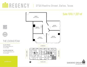 3710 Rawlins St, Dallas, TX à louer Plan d’étage– Image 1 sur 7
