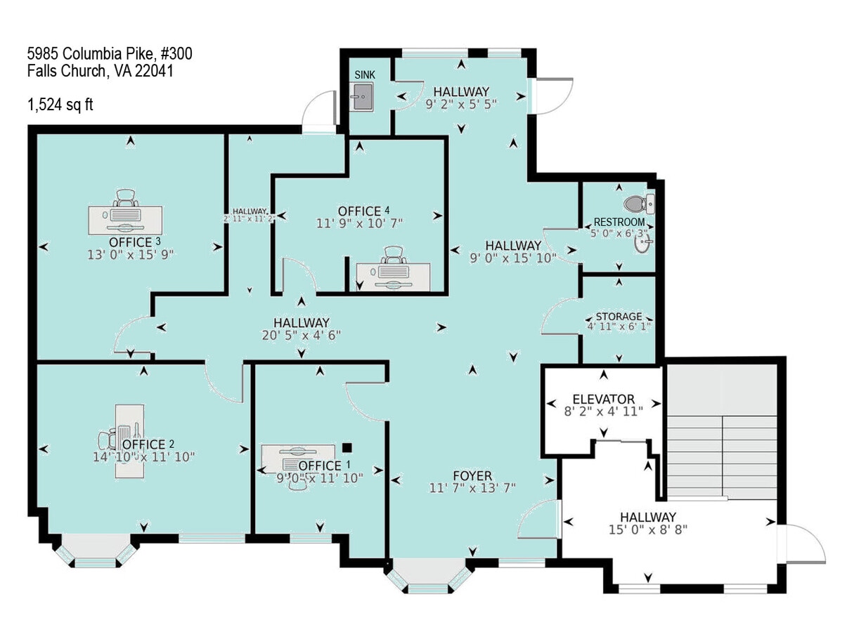5981-5985 Columbia Pike, Falls Church, VA 22041 - Lot 300 - - Plan d’étage - Image 1 of 9