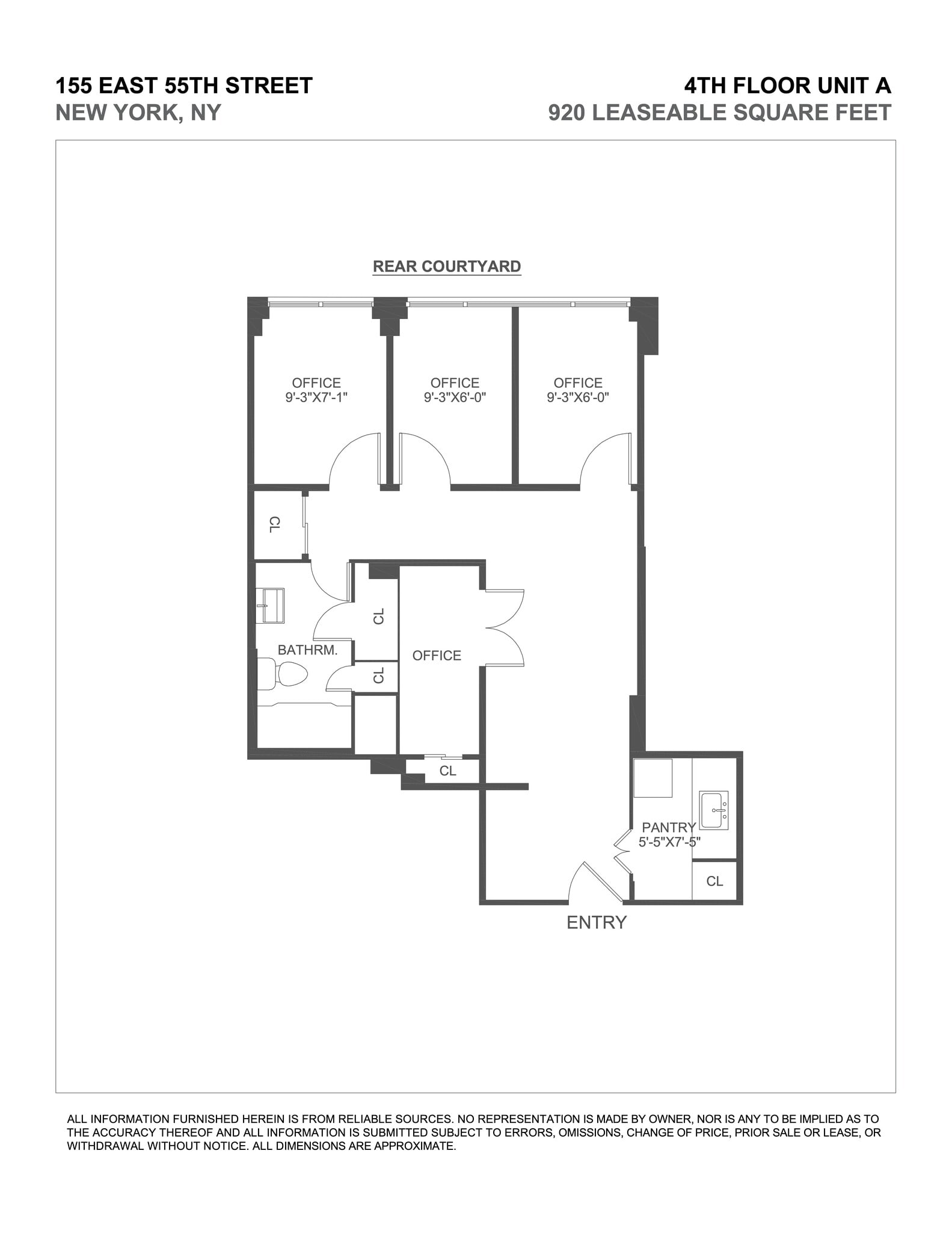 155 E 55th St, New York, NY à louer Plan de site– Image 1 sur 1