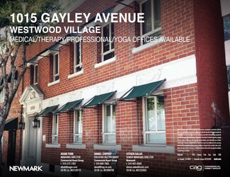 Plus de détails pour 1015 Gayley Ave, Los Angeles, CA - Bureau/Médical à louer