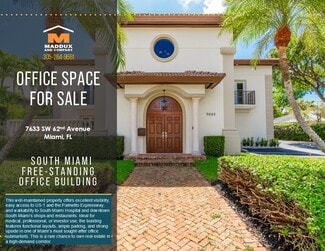 Plus de détails pour 7633 SW 62nd Ave, South Miami, FL - Bureau à vendre