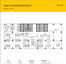 3330 N Washington Blvd, Arlington, VA à louer Plan d’étage– Image 1 sur 1