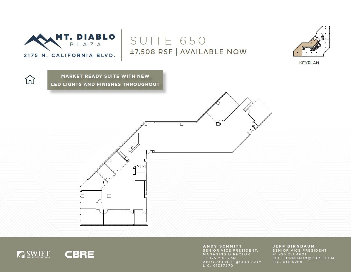 2175 N California Blvd, Walnut Creek, CA à louer Plan d’étage– Image 1 sur 1