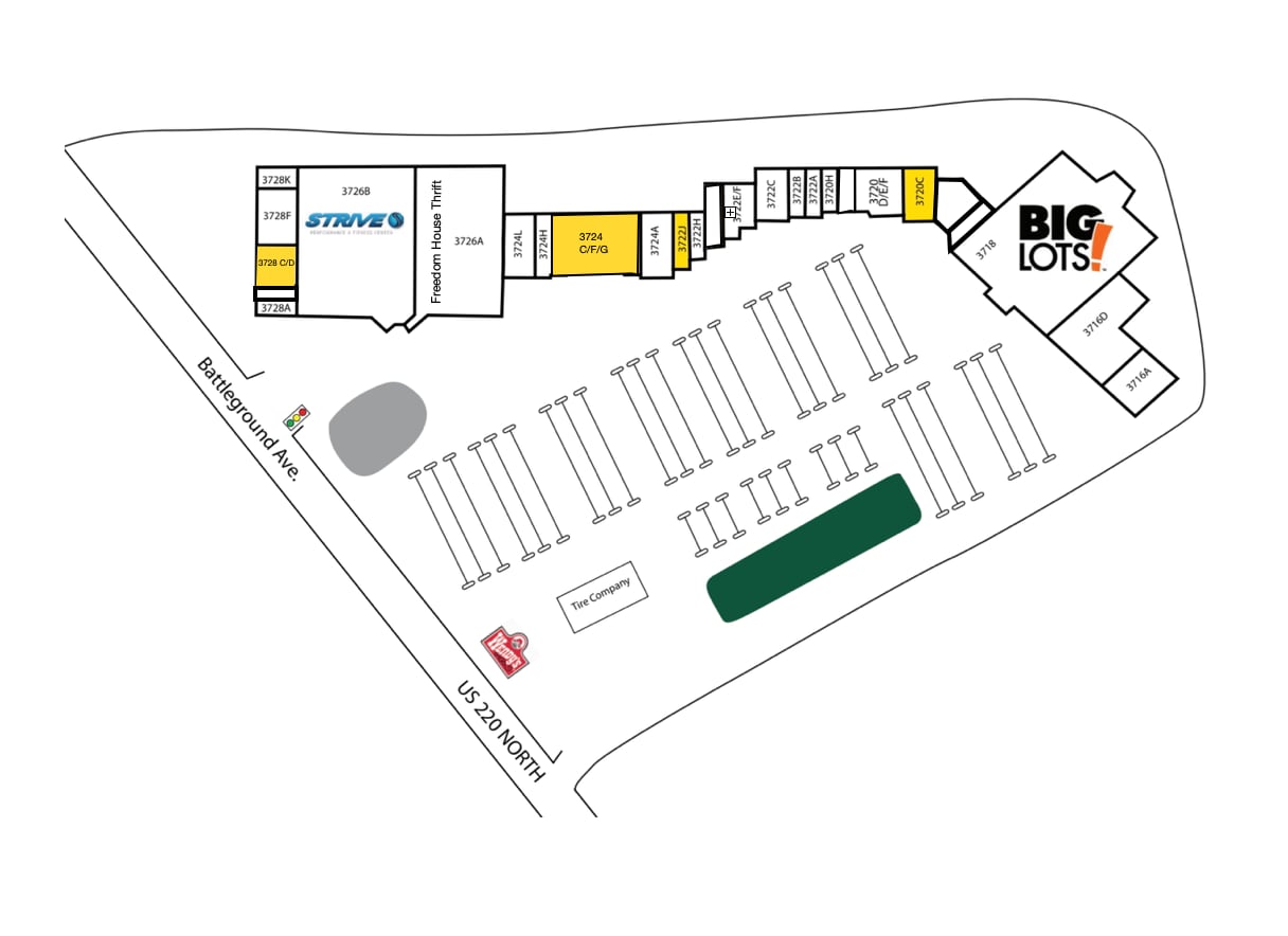 3716-3728 Battleground Ave, Greensboro, NC à louer Plan de site– Image 1 sur 1