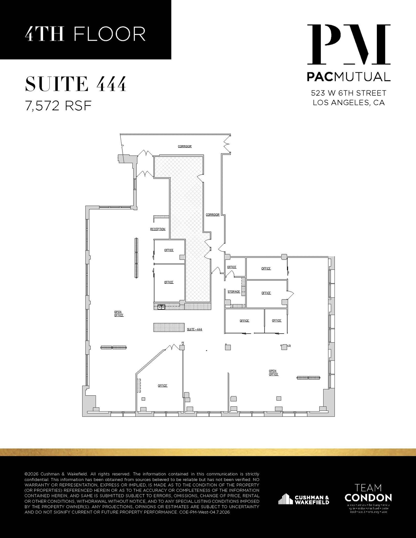 523 W 6th St, Los Angeles, CA à louer Plan d’étage– Image 1 sur 3