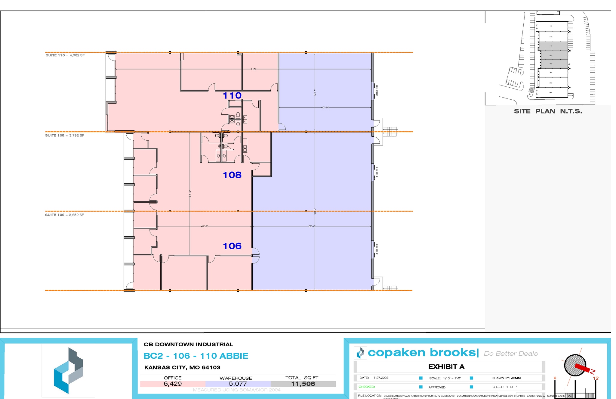 100-132 Abbie Ave, Kansas City, KS à louer Plan d’étage– Image 1 sur 1