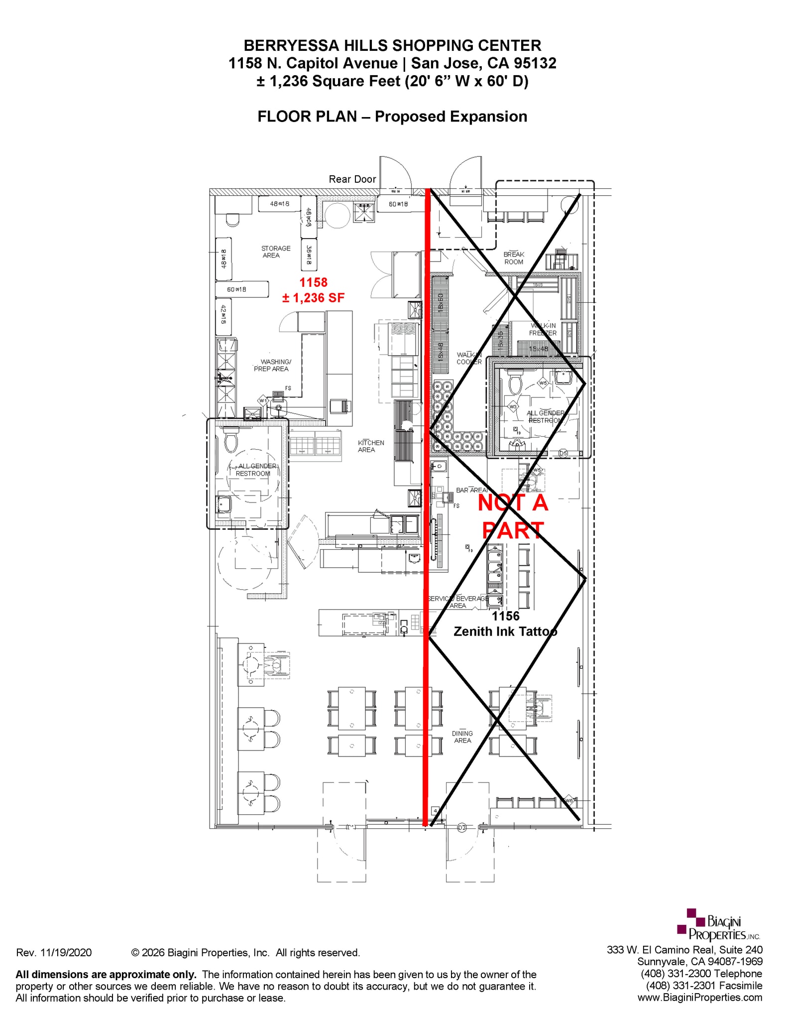 1142-1198 N Capitol Ave, San Jose, CA à louer Plan d’étage– Image 1 sur 2