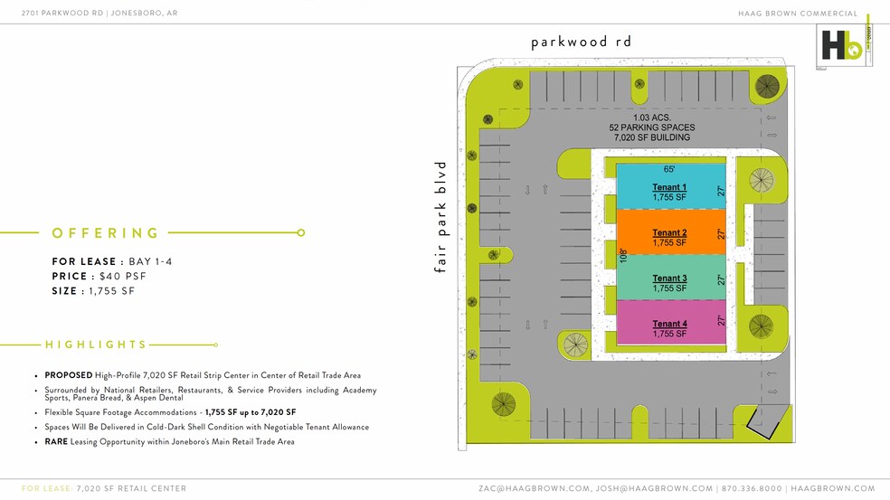 Corner of Fair Park Blvd. & Parkwood Dr, Jonesboro, AR à louer - Plan de site – Image 2 sur 5