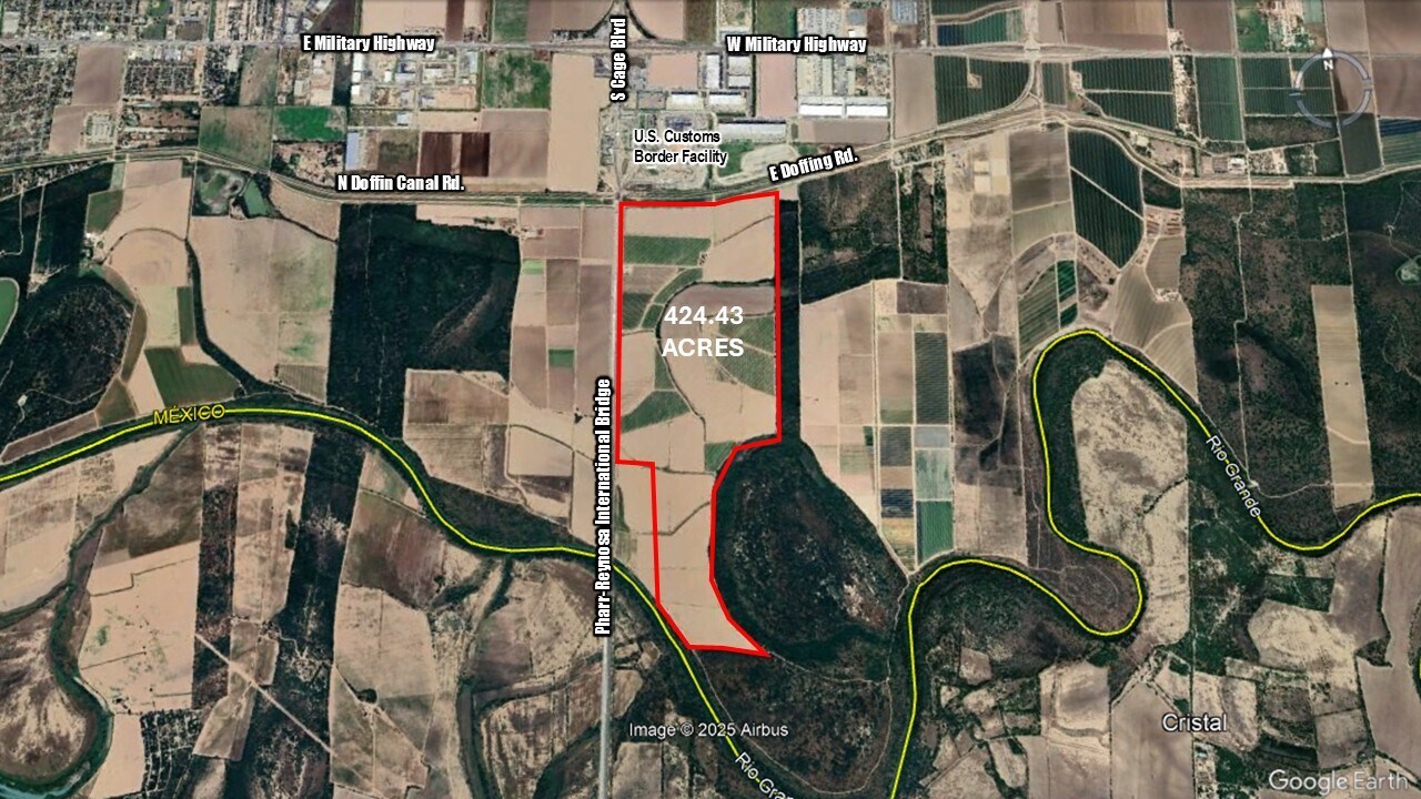 424.43 Acs on E. Side of Pharr Intl. Bridge, Pharr, TX à vendre Photo principale– Image 1 sur 41