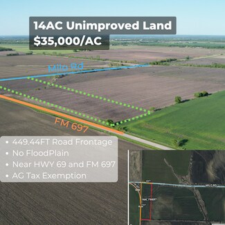 Plus de détails pour FM 697 14AC, Whitewright, TX - Terrain à vendre