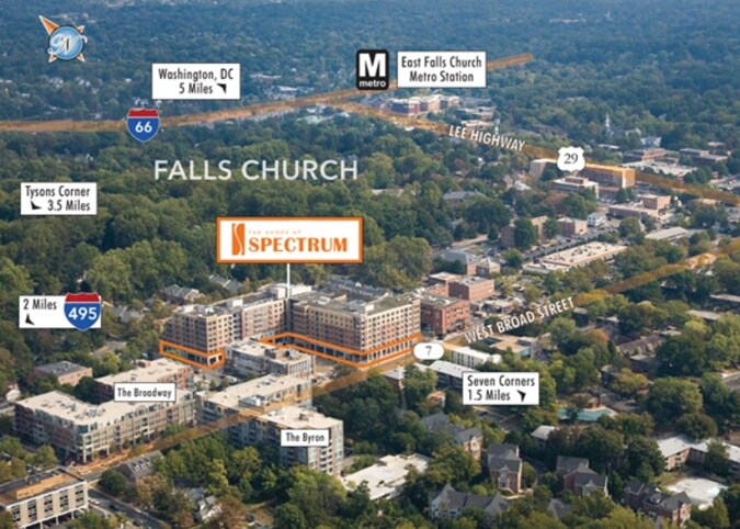 444 W Broad St, Falls Church, VA à louer - Aérien – Image 3 sur 6