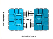 Office floor plan. Common areas and suites 300 and 350
