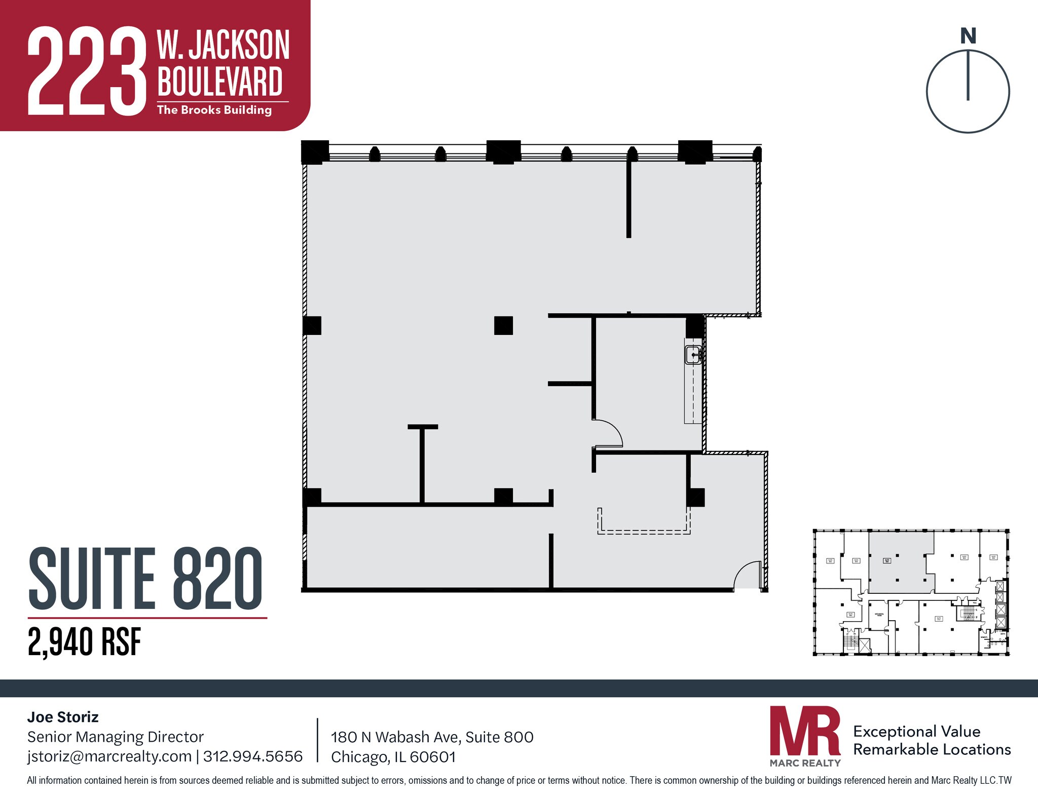 223 W Jackson Blvd, Chicago, IL à louer Plan d’étage– Image 1 sur 9
