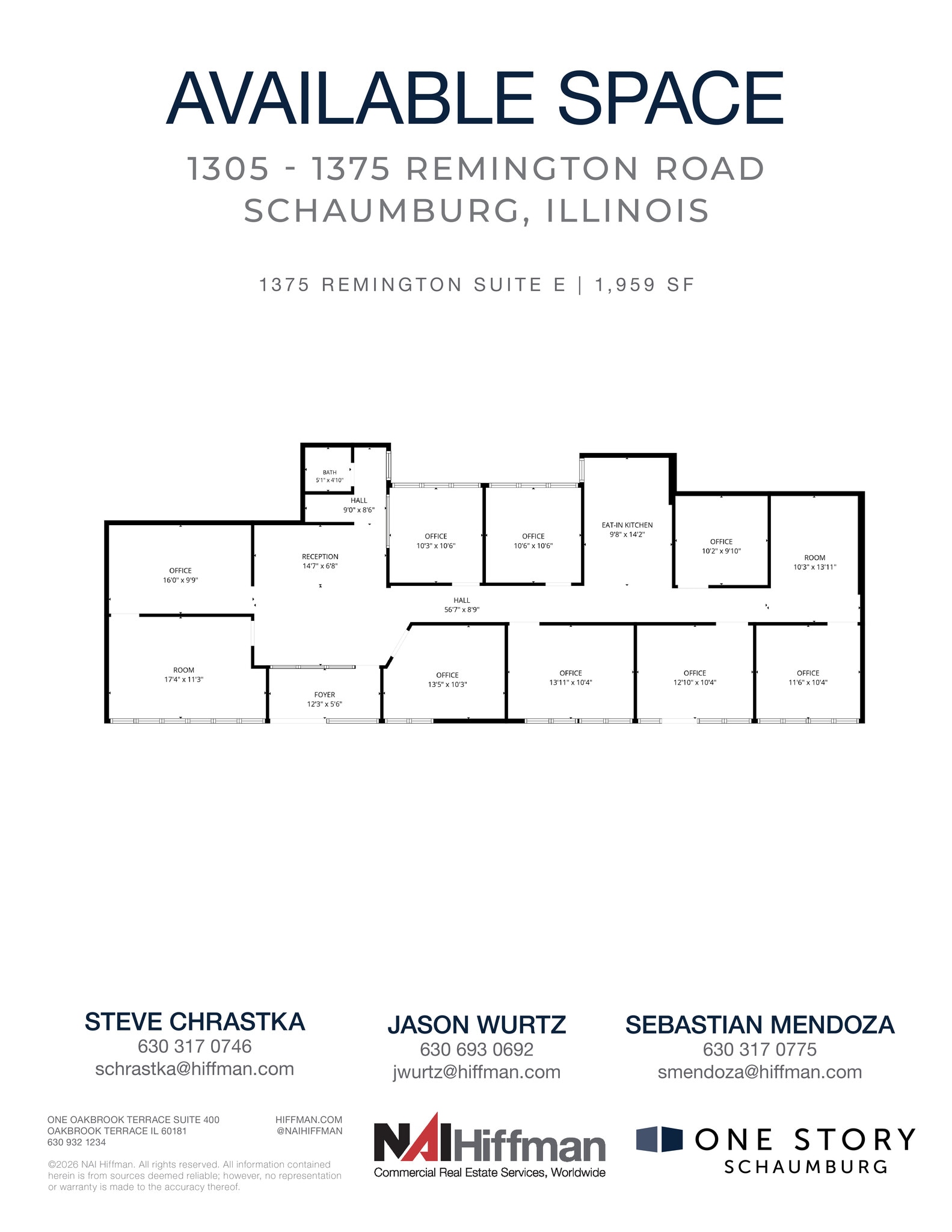 1305 Remington Rd, Schaumburg, IL à louer Plan d’étage– Image 1 sur 2