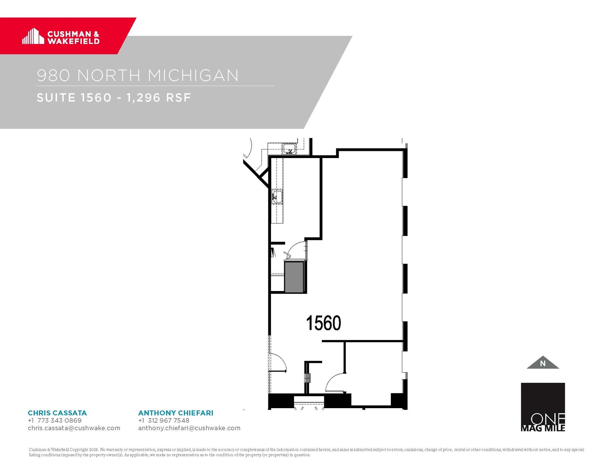 980 N Michigan Ave, Chicago, IL à louer Plan d’étage– Image 1 sur 1