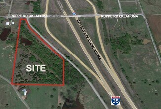 I-35 and Ruppe Rd, Wynnewood, OK - Vue aérienne vue de carte