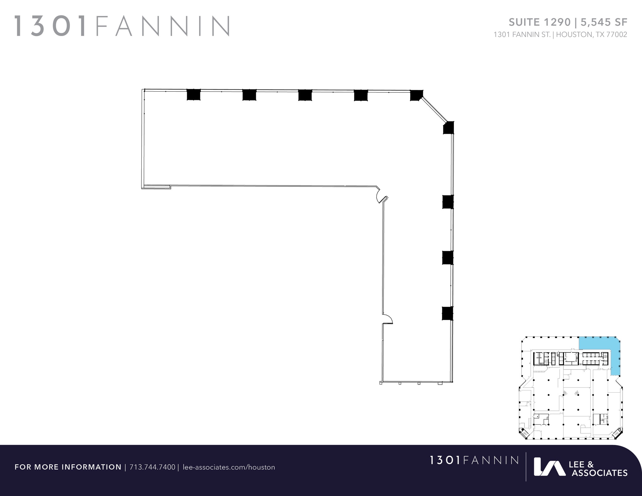 1301 Fannin St, Houston, TX à louer Plan d’étage– Image 1 sur 1