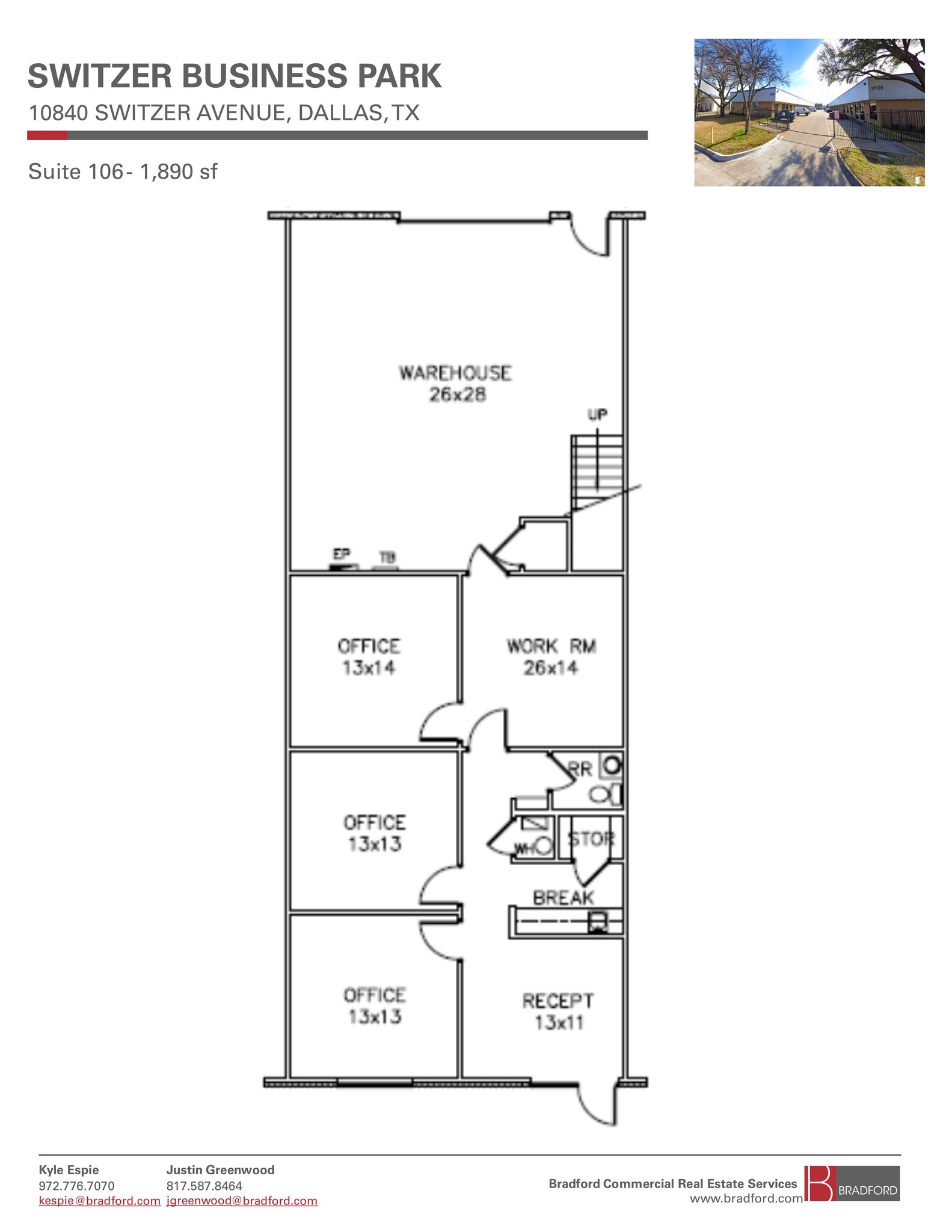 10930 Switzer Ave, Dallas, TX à louer Plan d’étage– Image 1 sur 1