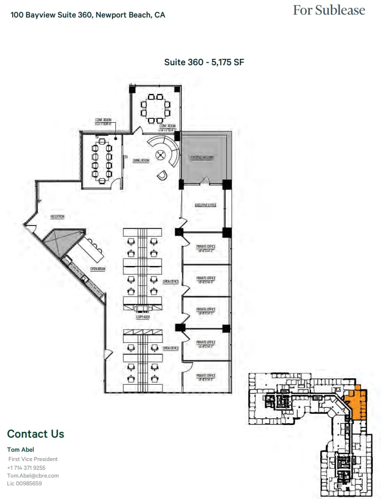 100 Bayview Cir, Newport Beach, CA à louer Plan d’étage– Image 1 sur 1