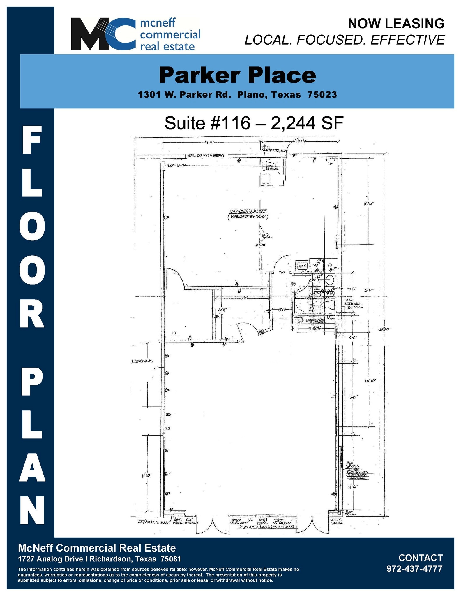 1301 W Parker Rd, Plano, TX à louer Plan d’étage– Image 1 sur 3