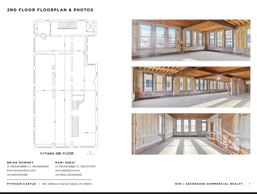 801 Jefferson Ave, Toledo, OH à louer Plan d’étage– Image 1 sur 4