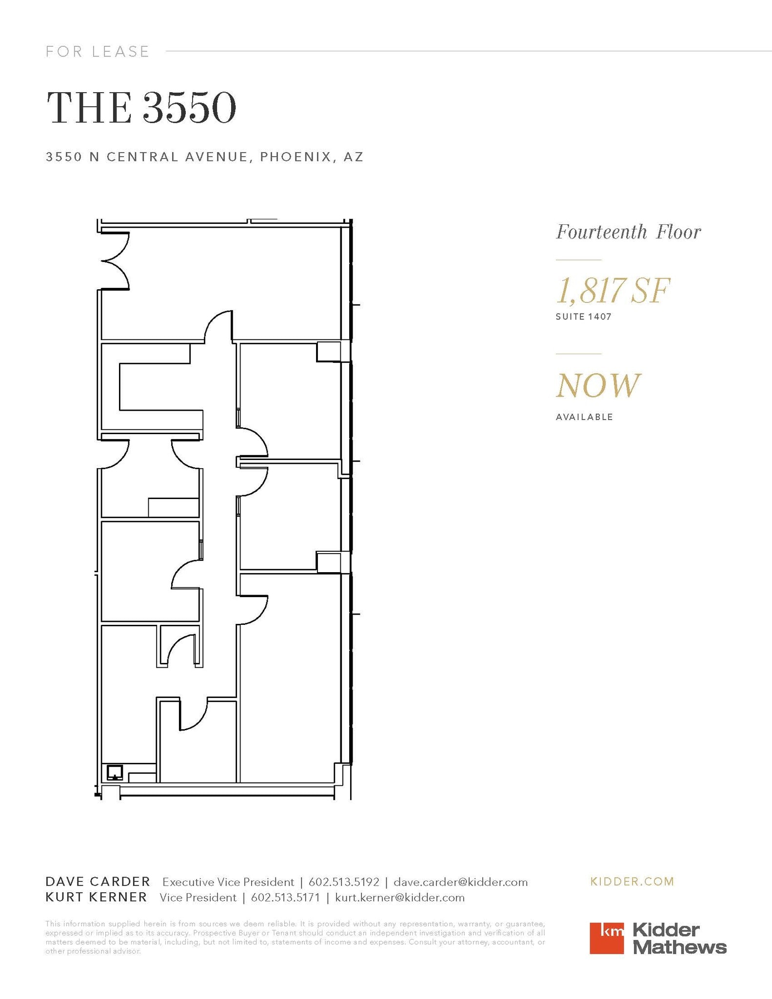 3550 N Central Ave, Phoenix, AZ à louer Plan d’étage– Image 1 sur 4
